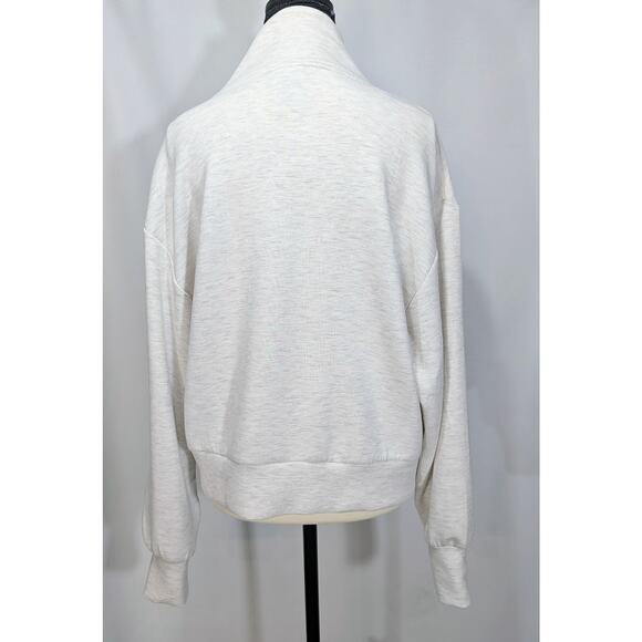 Varley Davidson Sweat Half Zip Top DoubleSoft Gray Beige Viscose Blend Size M - Picture 3 of 11